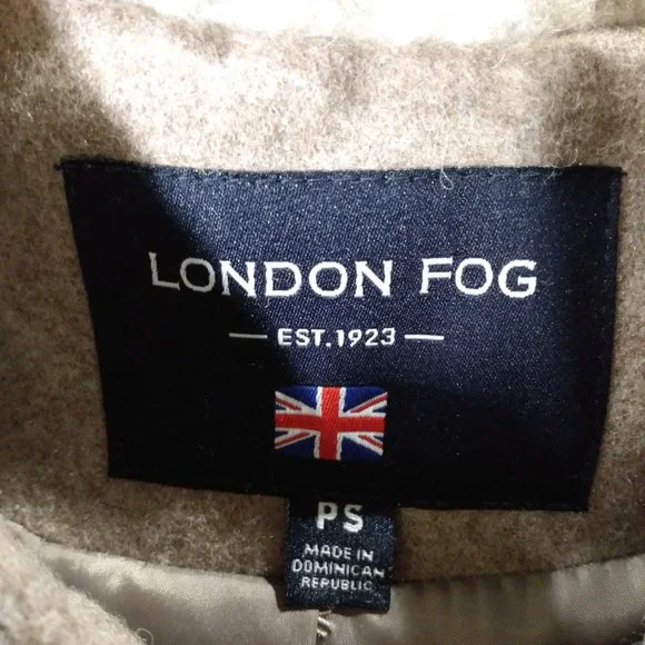 London Fog Sherpa Hood Wool-Blend Coat-Petite Small-Taupe Heather-New with Tags - Picture 5 of 7